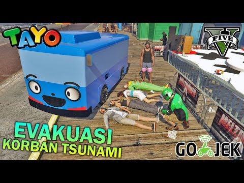 GOJEK EVACUATES BANTEN TSUNAMI VICTIMS - GTA 5 YOUTUBER KOCAK PARODY