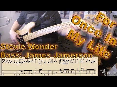 Stevie Wonder - For Once In My Life [BASS COVER] - with notation and tabs