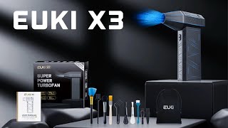 EUKI X3 Electric Air duster High Speed Air Blower Super Powerful Turbo Fan with 3 Speeds.
