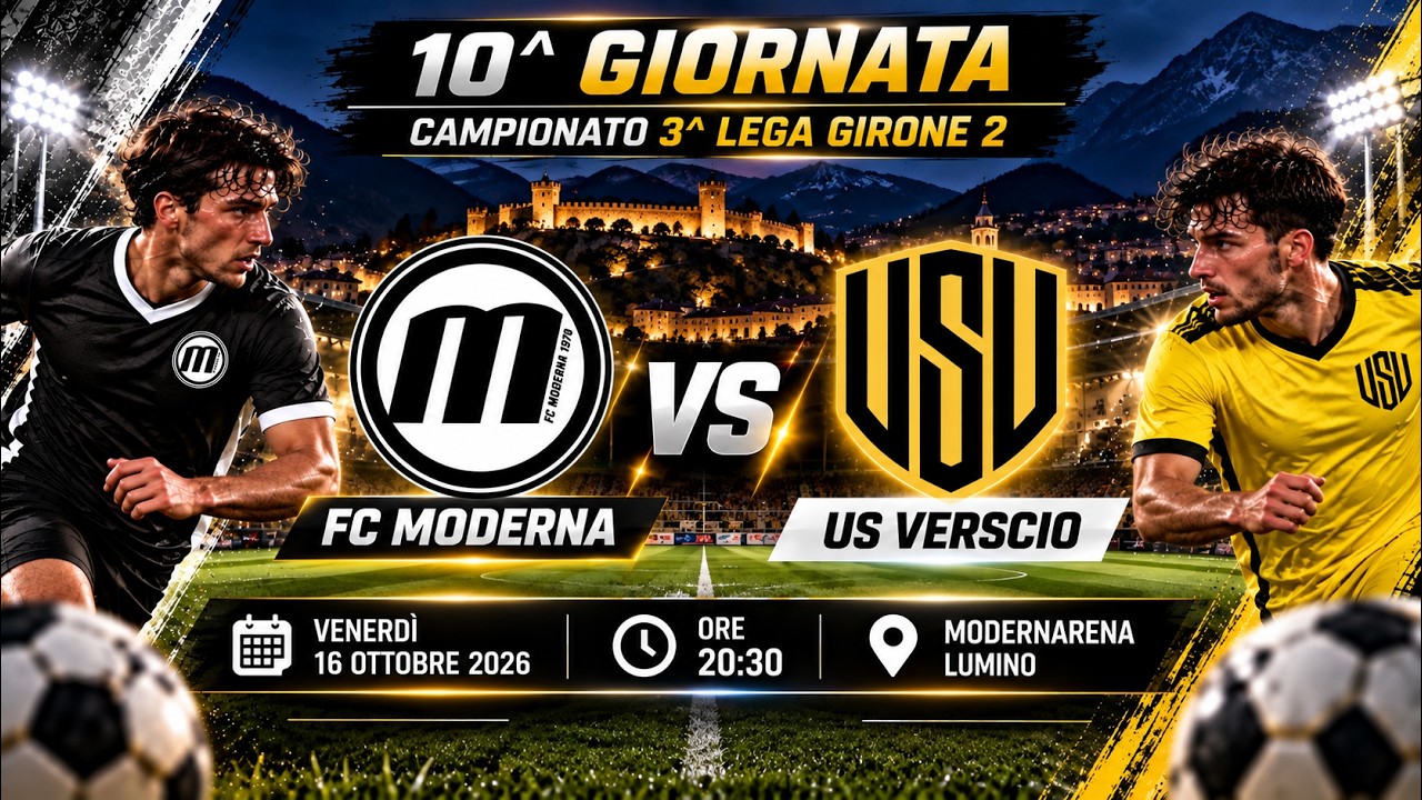 🔴 LIVE | FC Moderna vs US Verscio | 10ª Giornata – 3ª Lega Girone 2 | FTC