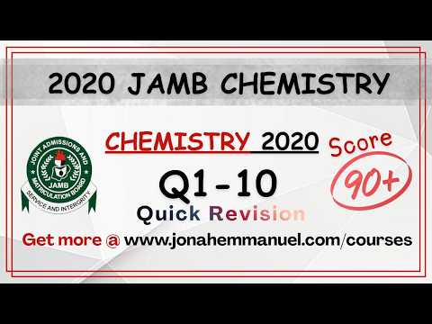 Part 1 JAMB 2020 Chemistry Past Questions and Answers: JAMB Chemistry Tutorial #excellenceacademy
