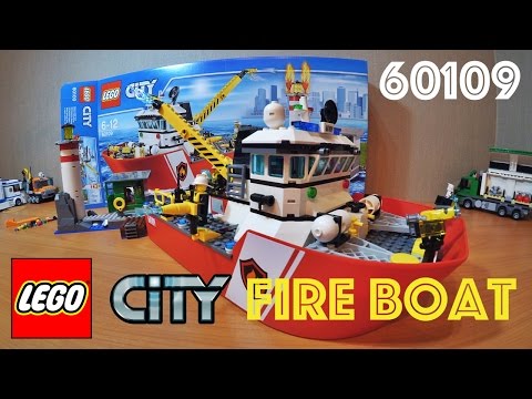 Vidéo LEGO City 60109 : Le bateau de pompiers