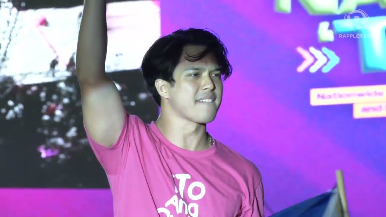 Elmo Magalona performs FrancisM's 'Kaleidoscope World' at Robredo birthday rally