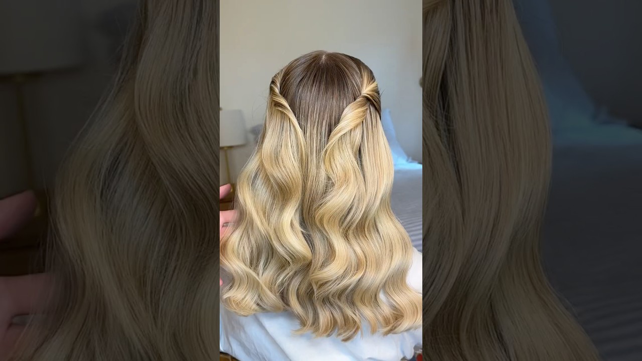 Elegant half up half down wedding guest hairstyle #weddinghairstyle #hairtok #weddingguesthairstyle