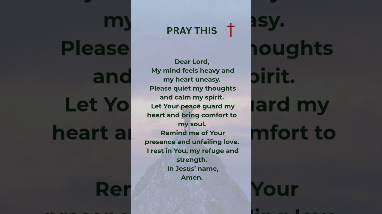Prayer for Peace of Mind and Comfort #jesus #prayer #god