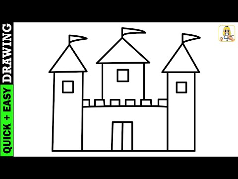 Easy Castle Drawing | Let's Learn How to Draw a Castle