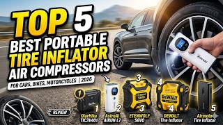 Top 5 Best Portable Tire Inflators for 2026 🚗 | Best Air Compressors for Cars & Bikes