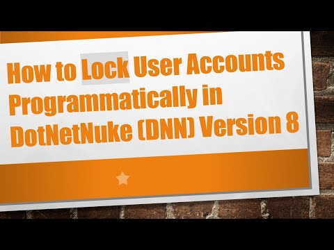 How to Lock User Accounts Programmatically in DotNetNuke (DNN) Version 8