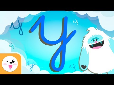 Letra Y con caligrafía enlazada - El abecedario para niños
