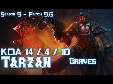 GRF Tarzan GRAVES vs LEE SIN Jungle - Patch 9.6 KR Ranked