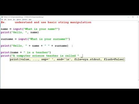 OCR Programming techniques (E) Python Programming - String Manipulation