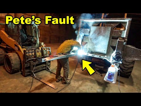 Nous avons cassé la fourche du chargeur frontal !