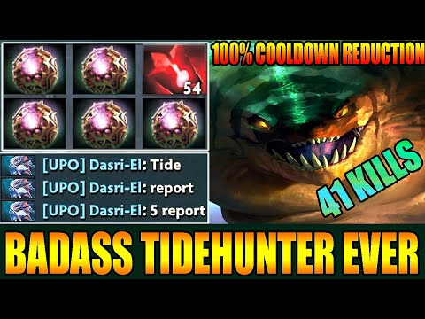 Most Craziest Tidehunter Ever Monster Unleashed Unkillable 1 vs 5 41 kills 7.27 Dota 2 Gameplay