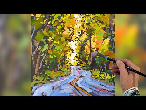 Painting a Magical Forest Road in Acrylics