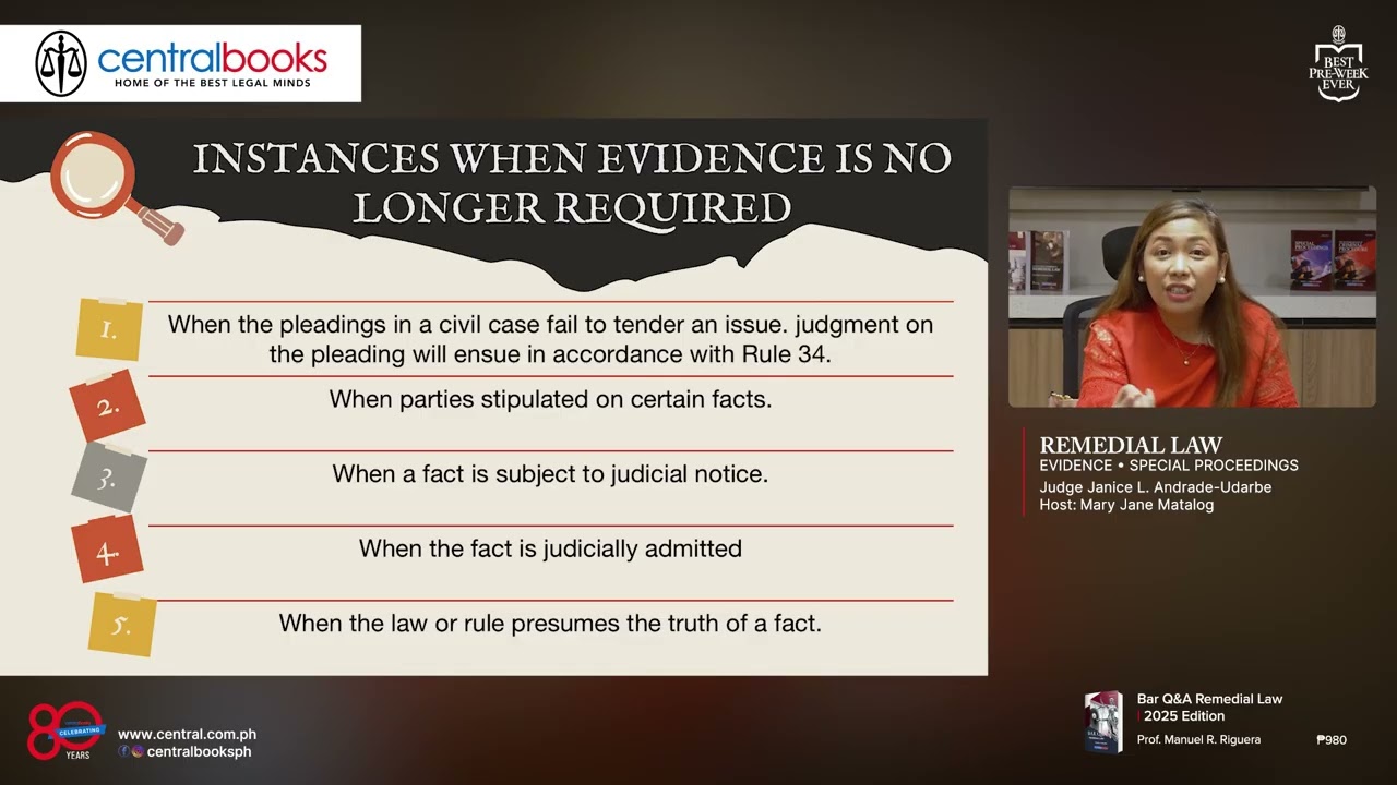 Remedial Law (Evidence and SpecPro) | The Final Review with Judge Janice L. Andrade-Udarbe ▶️⚖️