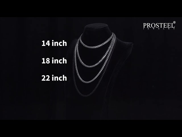 Vídeo relacionado con PROSTEEL 3mm 51cm Collar de Hombre Tono Plata, Cadena Mujer Inoxidable de Eslabones Cubanos