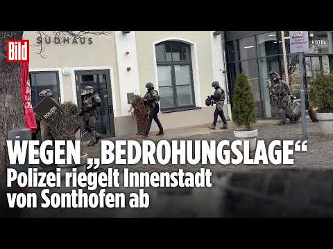 POLIZEIAUFGEBOT IN SONTHOFEN: Innenstadt wegen „Bedrohungslage“ abgeriegelt