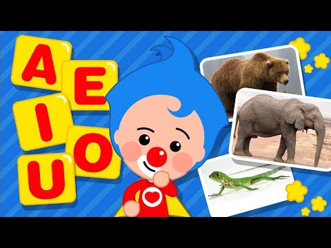 Gira y Aprende | Las Vocales A E I O U | Sonidos de ANIMALES | Plim Plim
