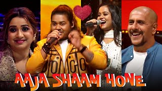 Download lagu Priyangshu Dutta & Myscmme Duet in Indian Idol 15 , Aaja Shaam Hone from Maine Pyaar Kiya, Reaction mp3