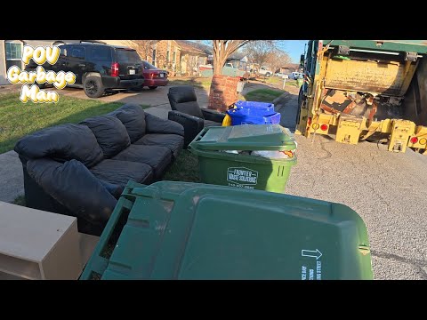 Garbage & Furnitures Being picked up by Garbage Truck | 4K Full UHD
