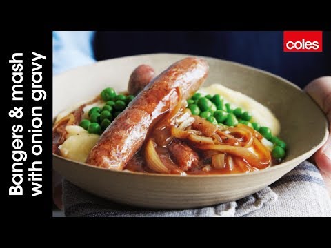 This is how to make bangers & mash with onion gravy
