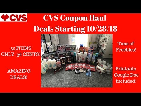 CVS Coupon Haul Deals Starting 10/28/18~55 Items Only 36 CENTS~Lots of FREE & Super Cheap Products Video