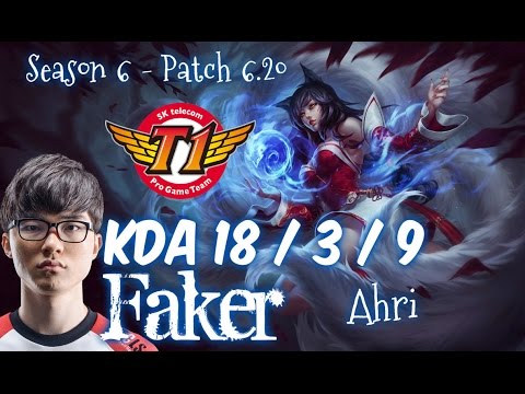 SKT T1 Faker AHRI vs SYNDRA Mid - Patch 6.20 NA Ranked