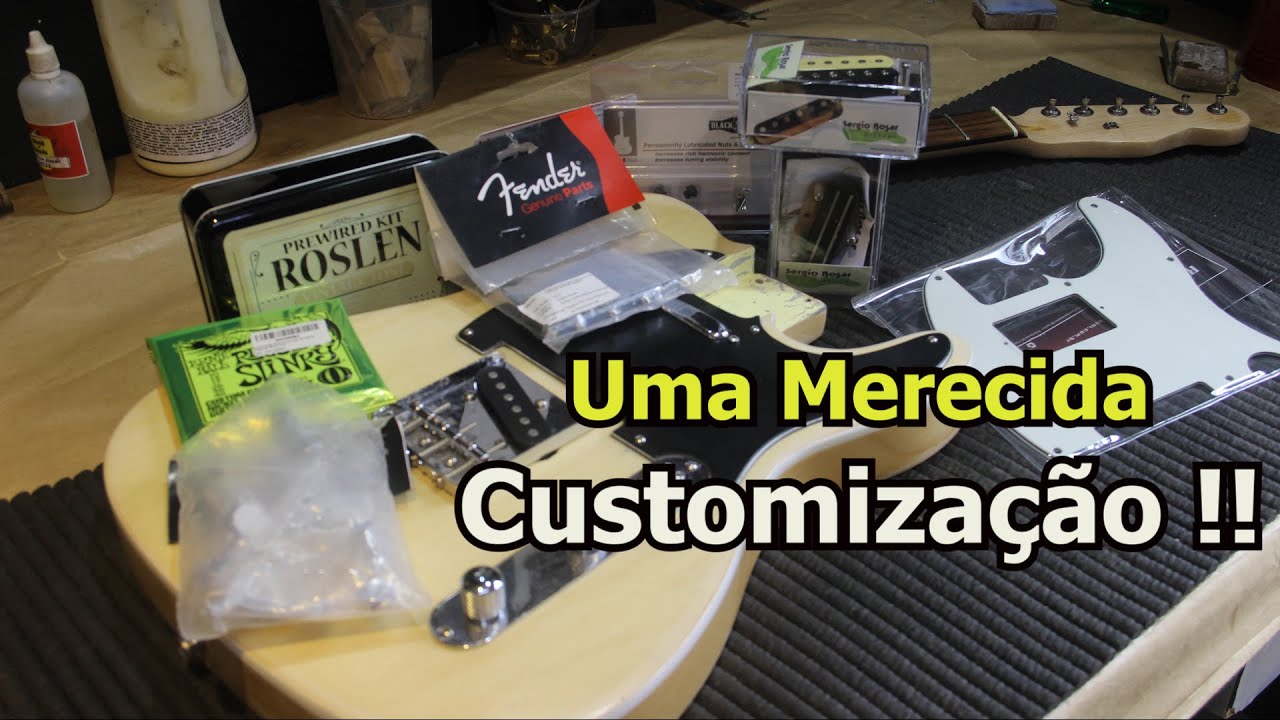 Customização: Guitarra Tele Condor: Pintura Nitro, Eletrica e Ferragens novas - Brunelli
