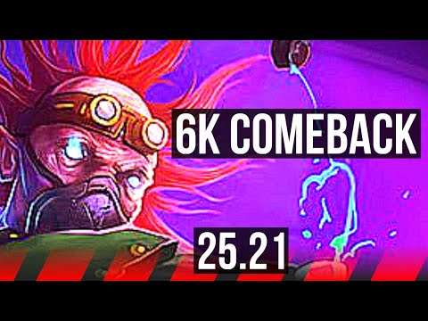 SINGED vs GAREN (TOP) | 6k comeback | EUW Master | 25.21