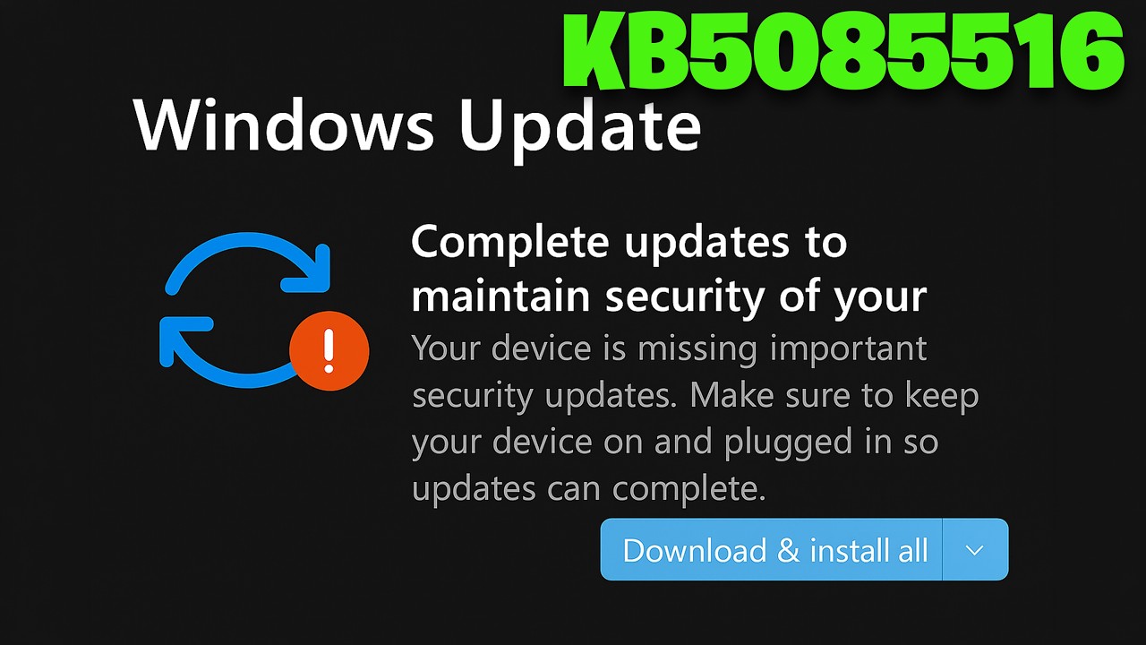 Windows 11 Update KB5085516 Install Error Your Device Is Missing Important Security Updates FIX