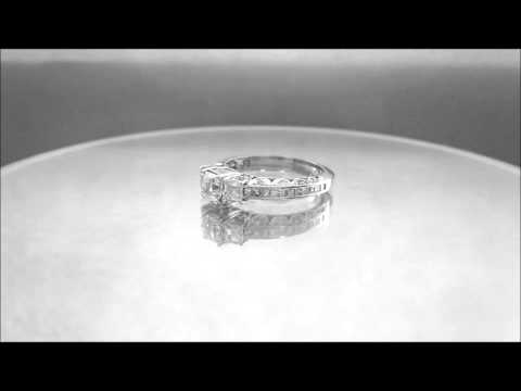 18K WHITE GOLD ASSCHER CUT DIAMOND ENGAGEMENT RING ANTIQUE STYLE 1.95CTW - KNR INC - 421.1