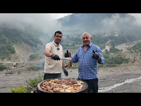 Stone-Grilled Kebab in the Mountains! | Traditional Cooking in Laza Village, Gabala