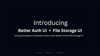 I Built FREE Next.js Components That Replace 18 Hours of Coding | Better Auth UI & File Storage