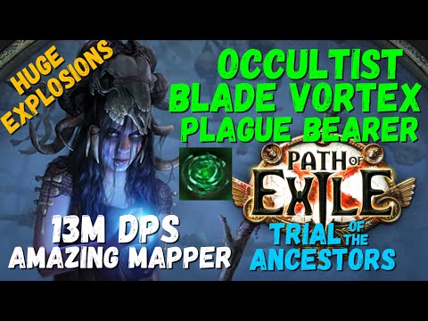 (Updated 3.27 POB) Occultist Blade Vortex Poison Build, Amazing Mapper, Huge Explosions POE