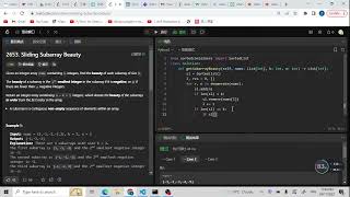 YouTube video 'Leetcode 2653. Sliding Subarray Beauty (sliding window + sorting)'