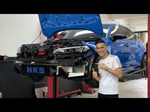 [VLOG]Honda Civic FL5 Type R Upgrade HKS Engine Oil Cooler Perfect Fitment Installation #jdm #fl5