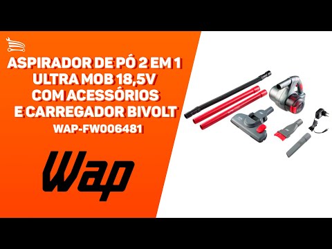 Aspirador de Pó 2 em 1 Ultra Mob 18,5V com Acessórios e Carregador Bivolt - Video