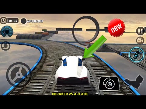 Impossible Car Tracks 3D - New Car Unlocked Update - White Cyber Car Driving Stunts Simulator Game
