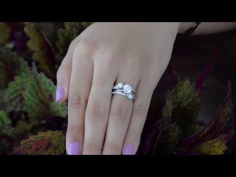 0.66 Ct. Two Stone Curved Ring Guard Enhancer - TwoBirch TB-GUARD-0133-WG-I