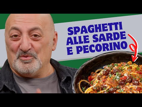 Spaghetti with sardines and pecorino cheese