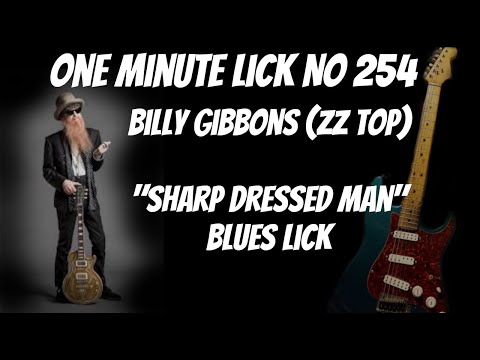 #OneMinuteLick 254 Billy Gibbons ZZ Top "Sharp Dressed Man" Blues Lick!