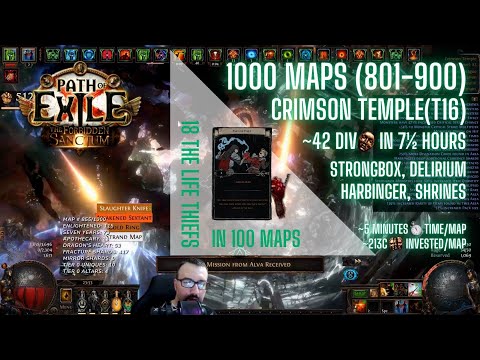 [PoE 3.20] 1000 Juiced MAPS (801-900) - Magic Finding on Crimson Temple (cumulative 23div per hour)