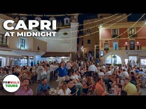 Capri, Italy at Midnight - Party Time - 4K60fps with Captions