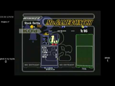 GSS 66 SSBM - glock in my toyota (Mr. Game & Watch) vs. BigRedAnimeBike (Fox) - Melee LF