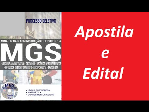 Edital Apostila CARGOS DE NÍVEL MÉDIO Concurso MGS 2016