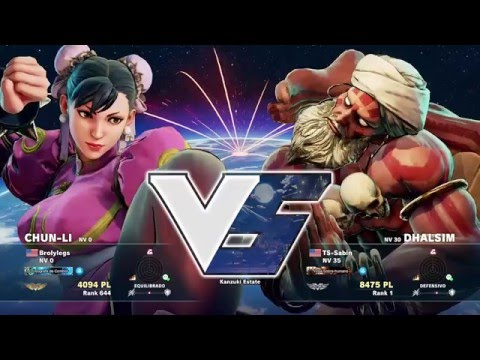 Street Fighter 5 - TS-Sabin (Dhalsim) vs Broly Legs (ChunLi)