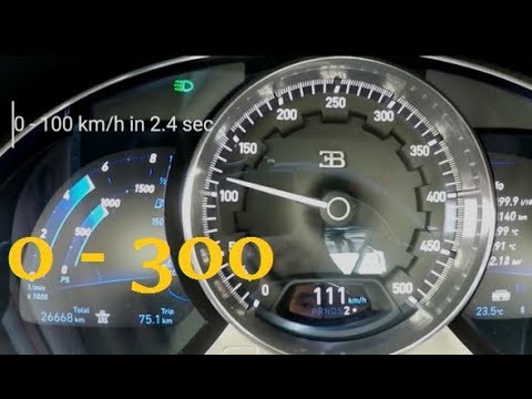 2018 Bugatti Chiron 1500 HP Acceleration 0-300km/h