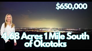 4.59 Acres Minutes from Okotoks | Elevated Mountain-View Acreage Lot | Build Your Dream Home