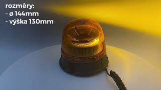 LED maják, 12-24V, 45xSMD2835 LED, oranžový, na držák, ECE R65