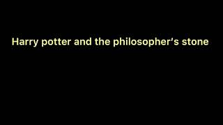 Harry Potter and the philosopher stone part-1
